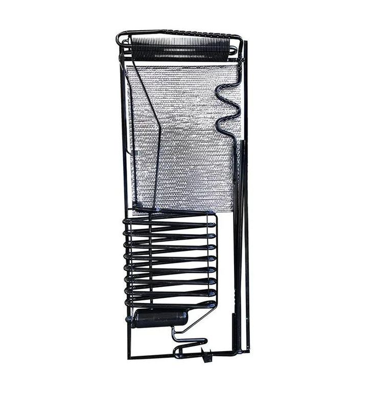 Black wire frame with mesh panels and coiled springs, shown vertically on a white background