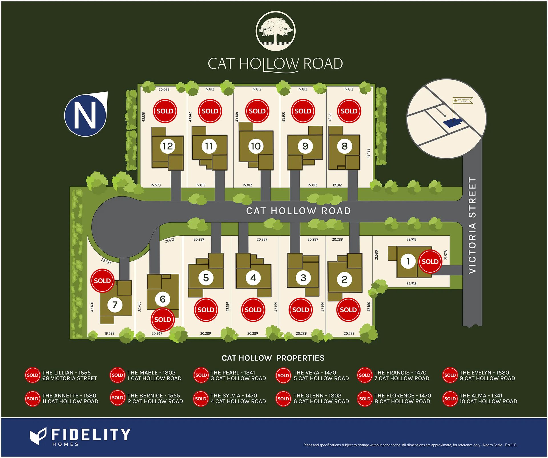 Cat Hollow Road subdivision site map.