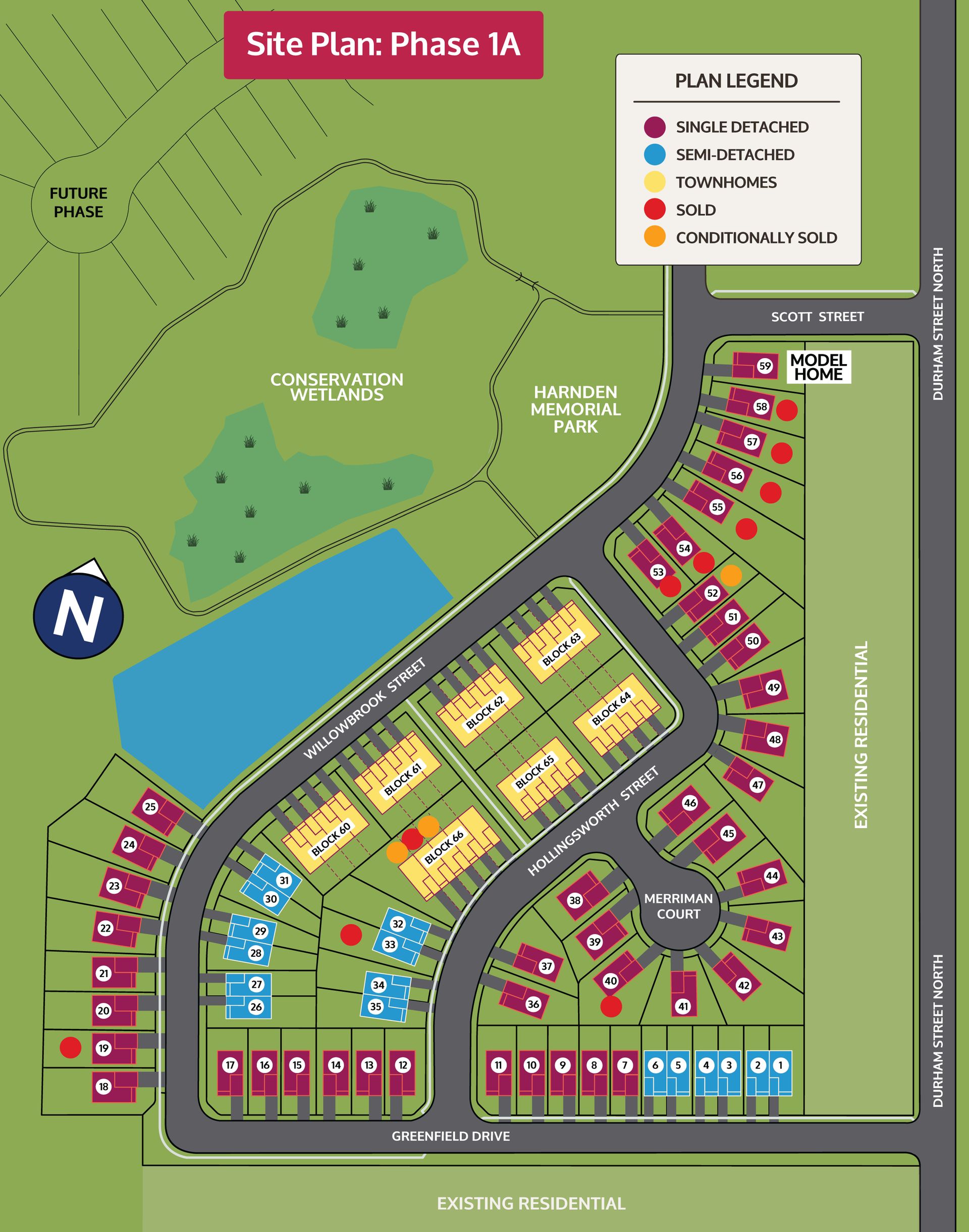 The Eastfields subdivision plan featuring the Greta model.