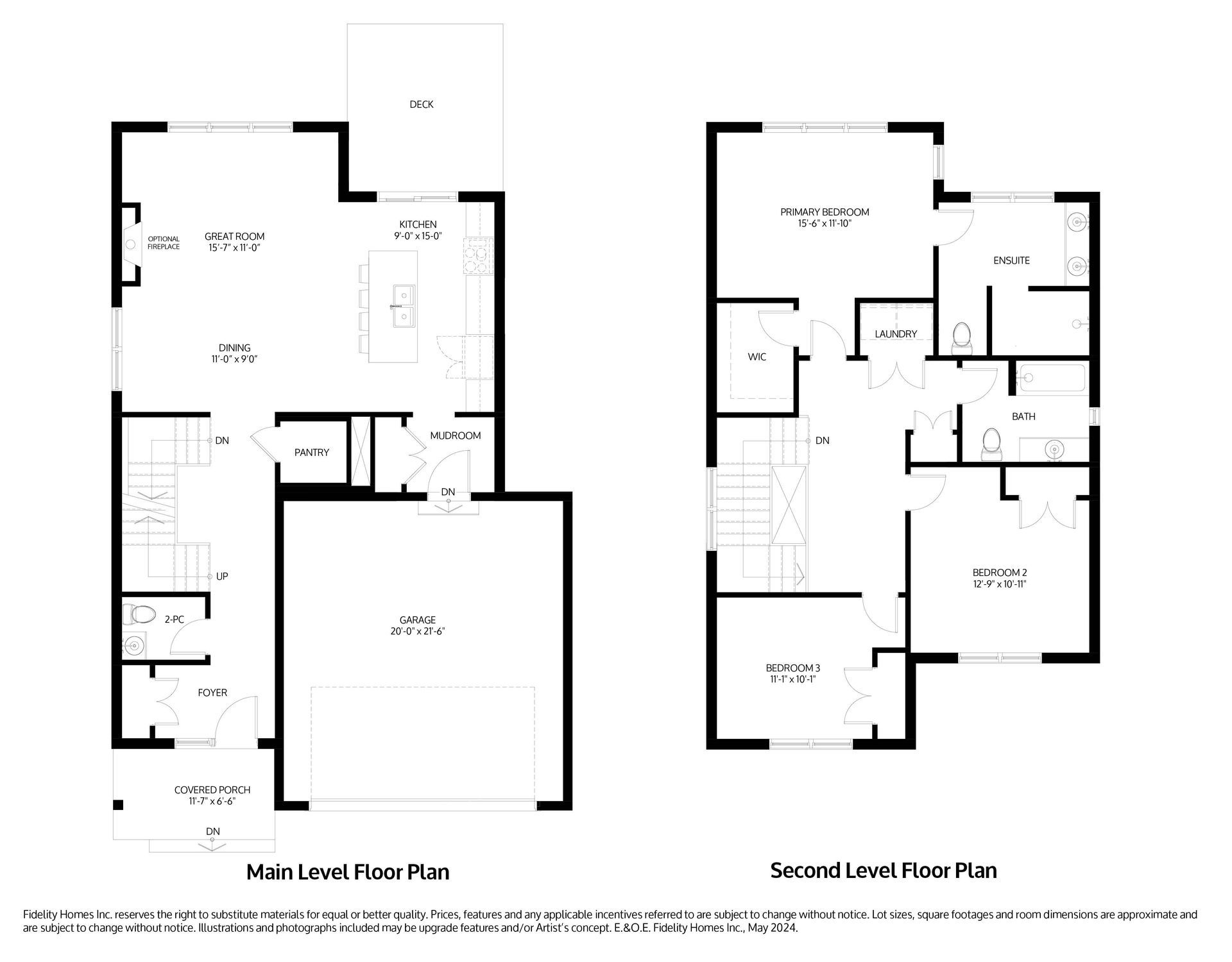 A black and white floor plans of the Jesper model at Eastfields in Colborne