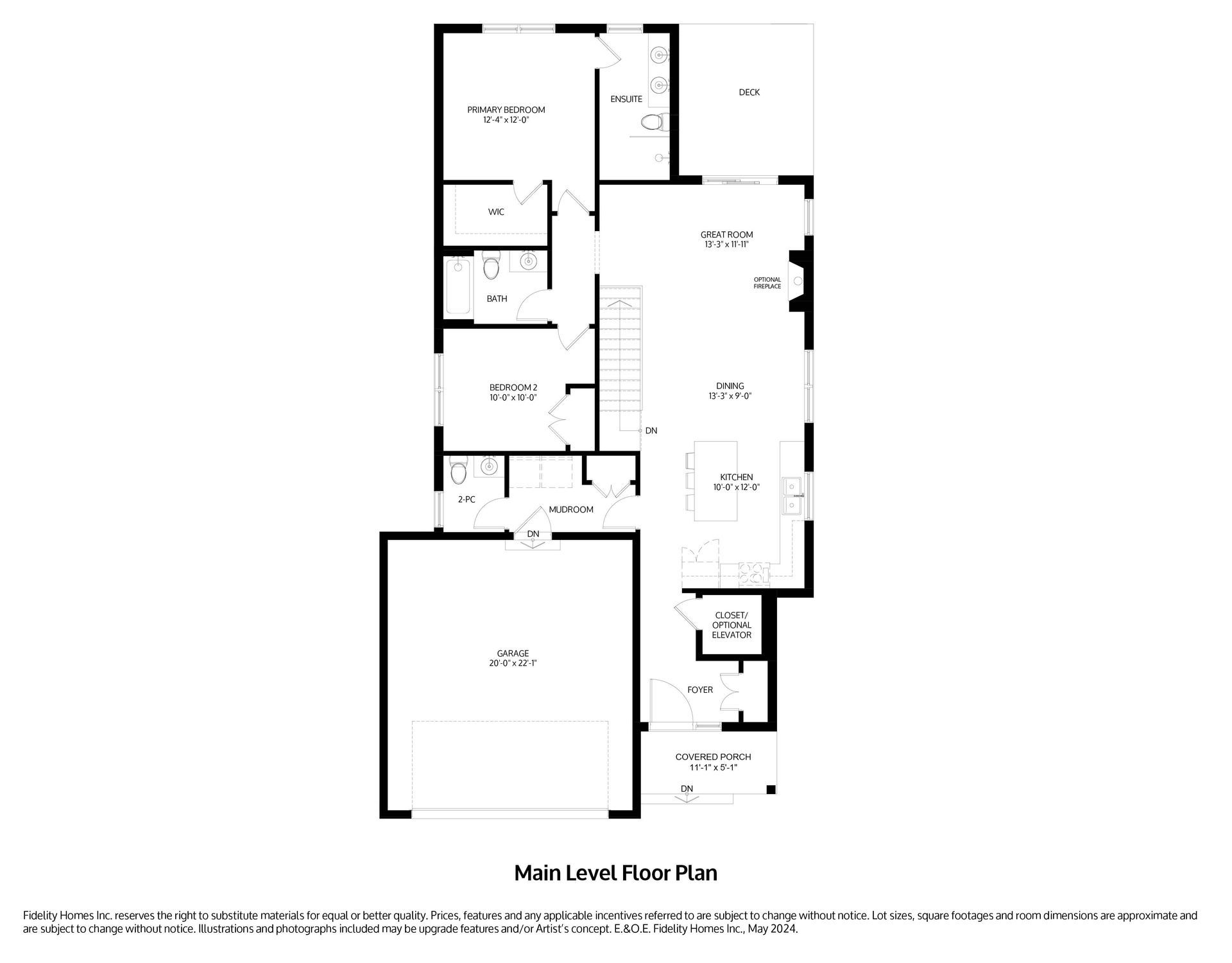 A black and white floor plan of the Greta model at Eastfields in Colborne