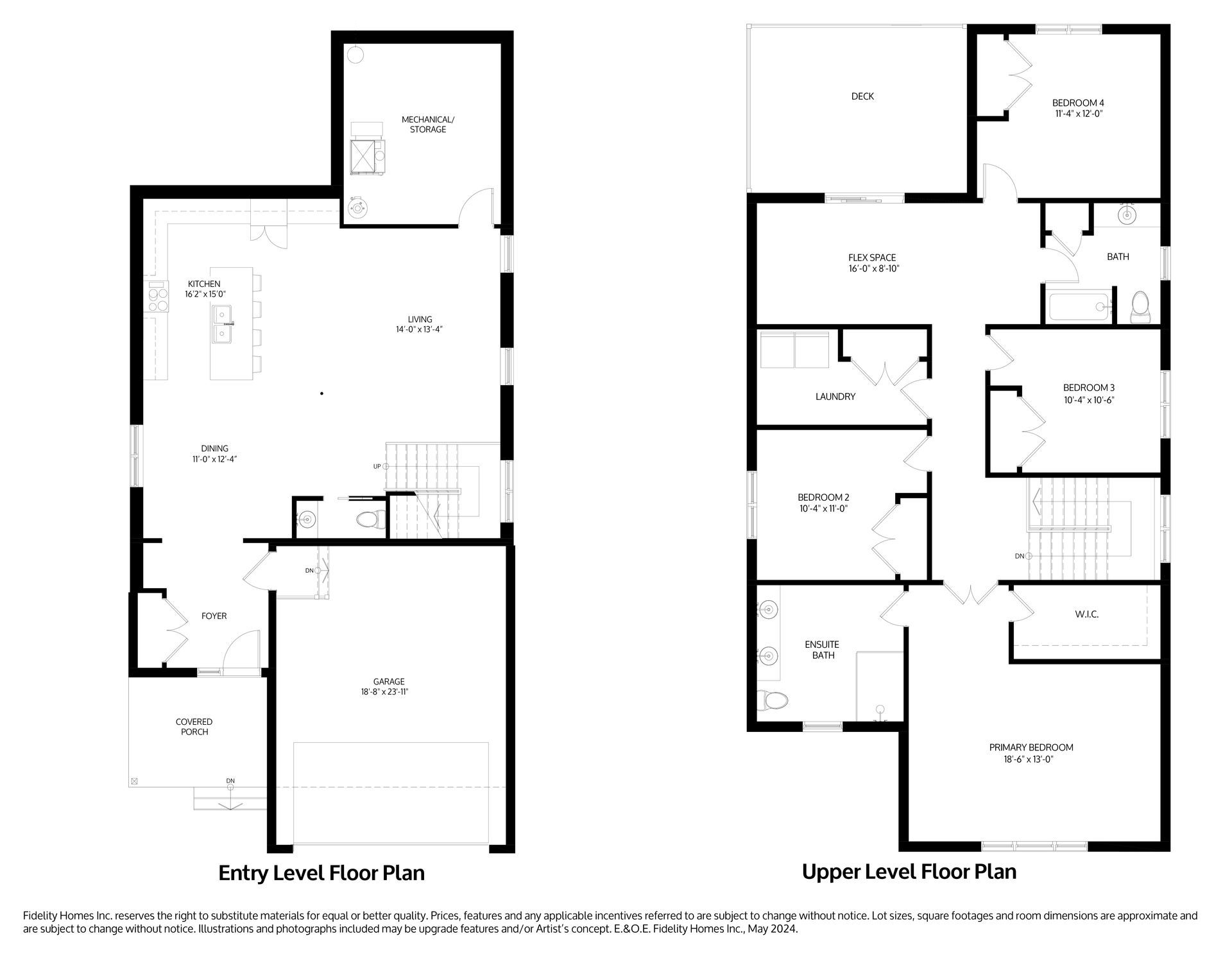 A black and white floor plan of the Elena model at Eastfields in Colborne