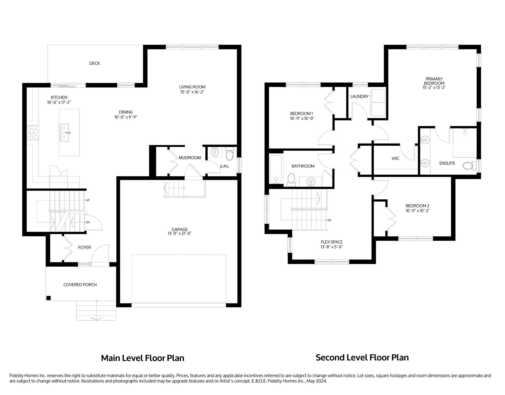 A black and white floor plans of the Jensen model at Eastfields in Colborne