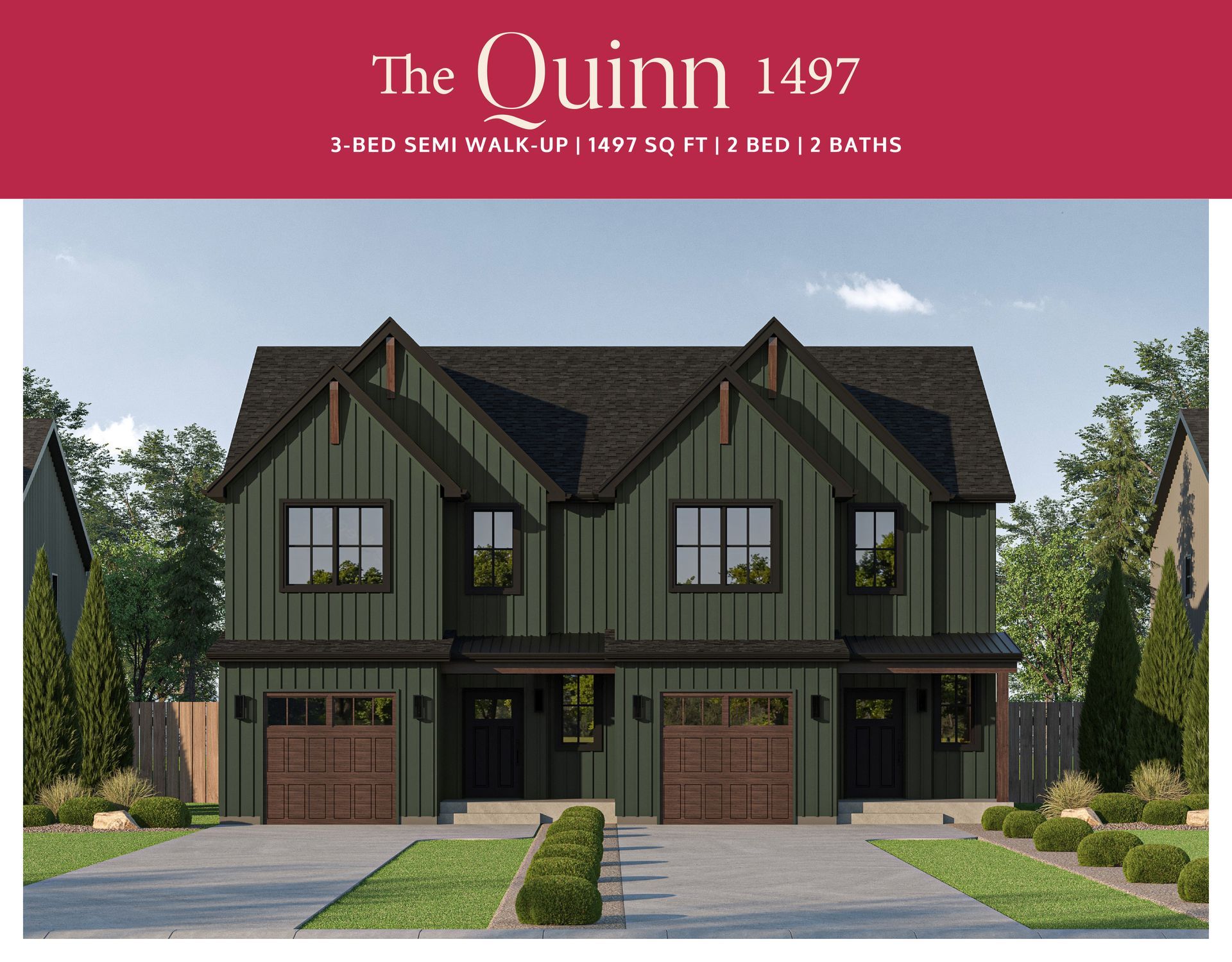An artist 's impression of the Quinn semi detached home in Colborne Ontario