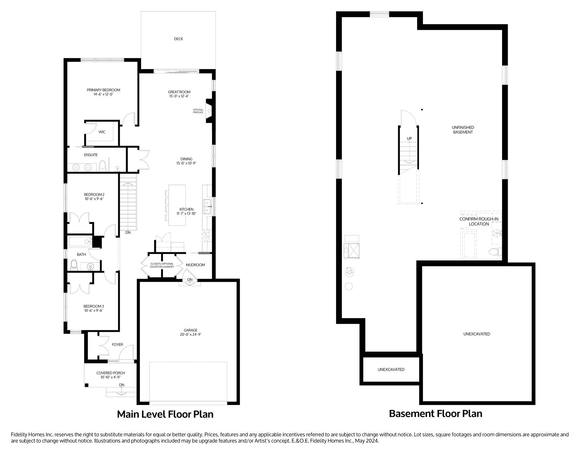 A black and white floor plan of the Bjorn model at Eastfields in Colborne