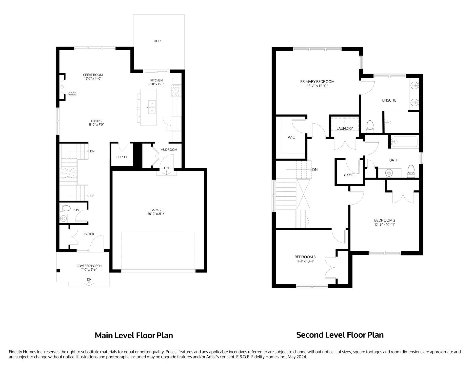 A black and white floor plans of the Jesper model at Eastfields in Colborne