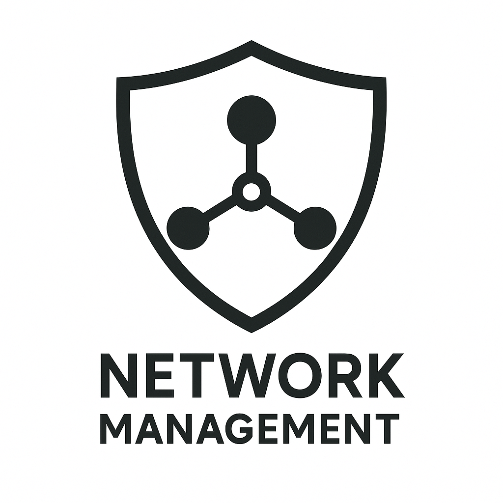Shield with a network icon, labeled