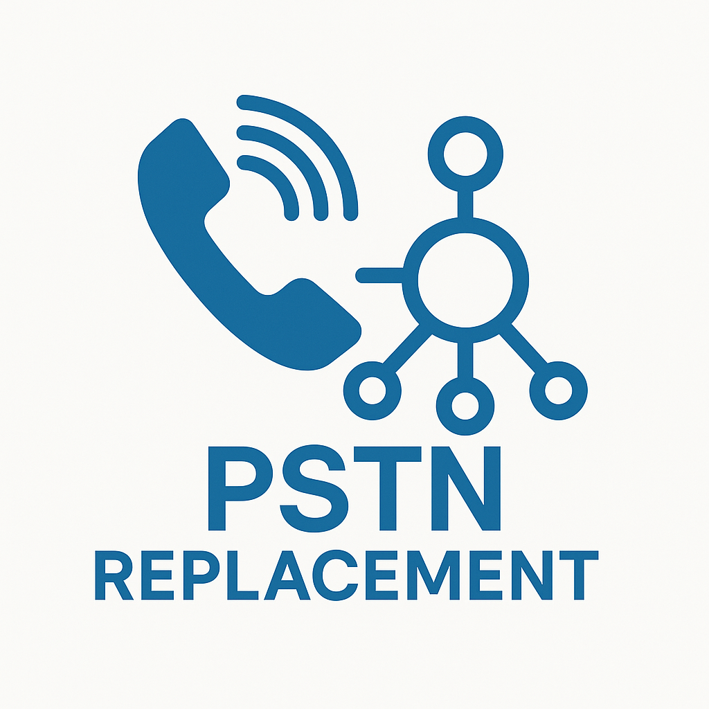 Blue phone and network icon with