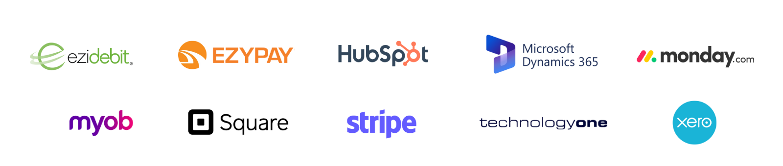 Aretex' proprietary accounting business technology integrates with other digital tools to streamline your financial management process - ezidebit, ezypay, hubspot, microsoft dynamics, monday.com, myob, square, stripe, technologyone, xero