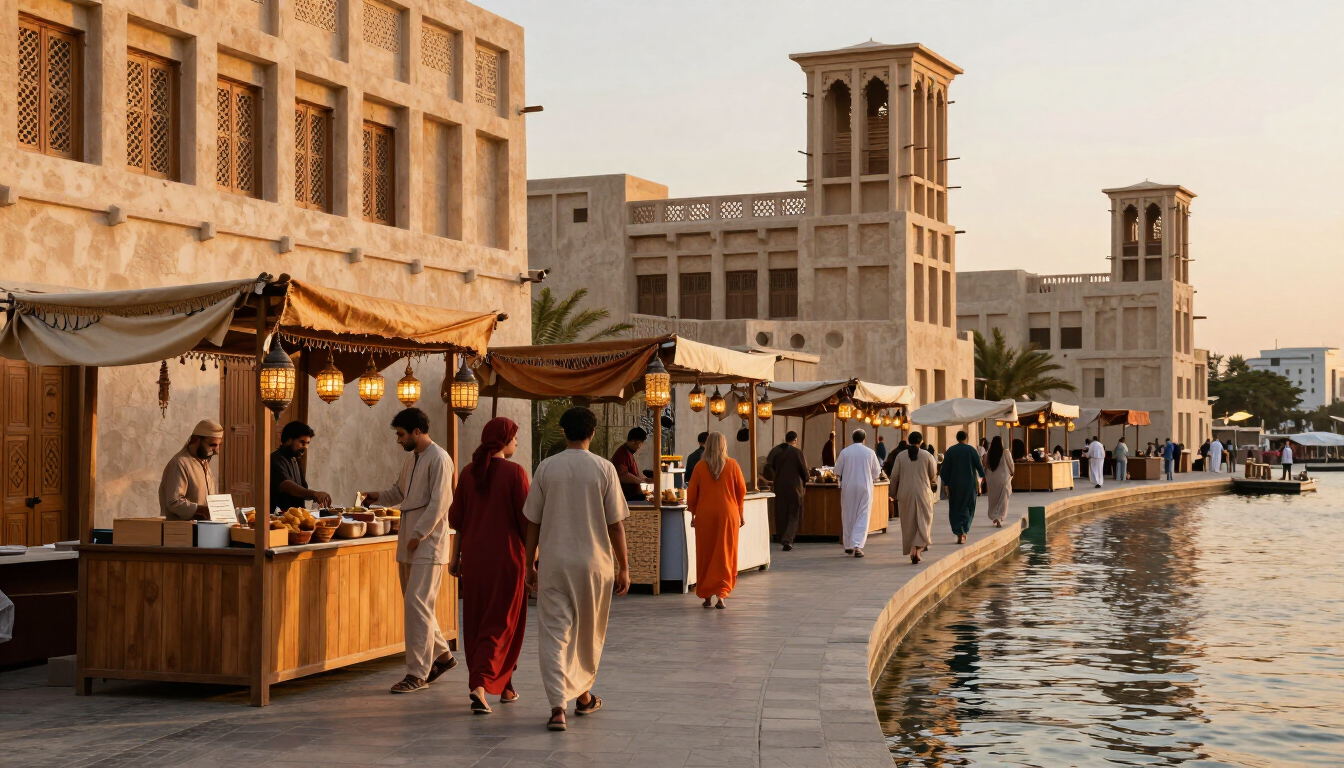 Cheap street food in Al Seef, Dubai, served beside Dubai Creek