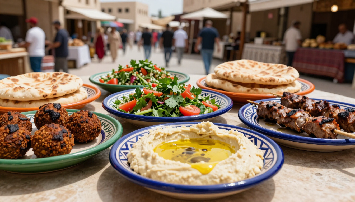 Cheap street food in Al Seef, Dubai, beside Dubai Creek