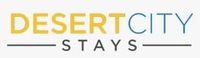 Desert City Stays logo in gold and gray text on a white background