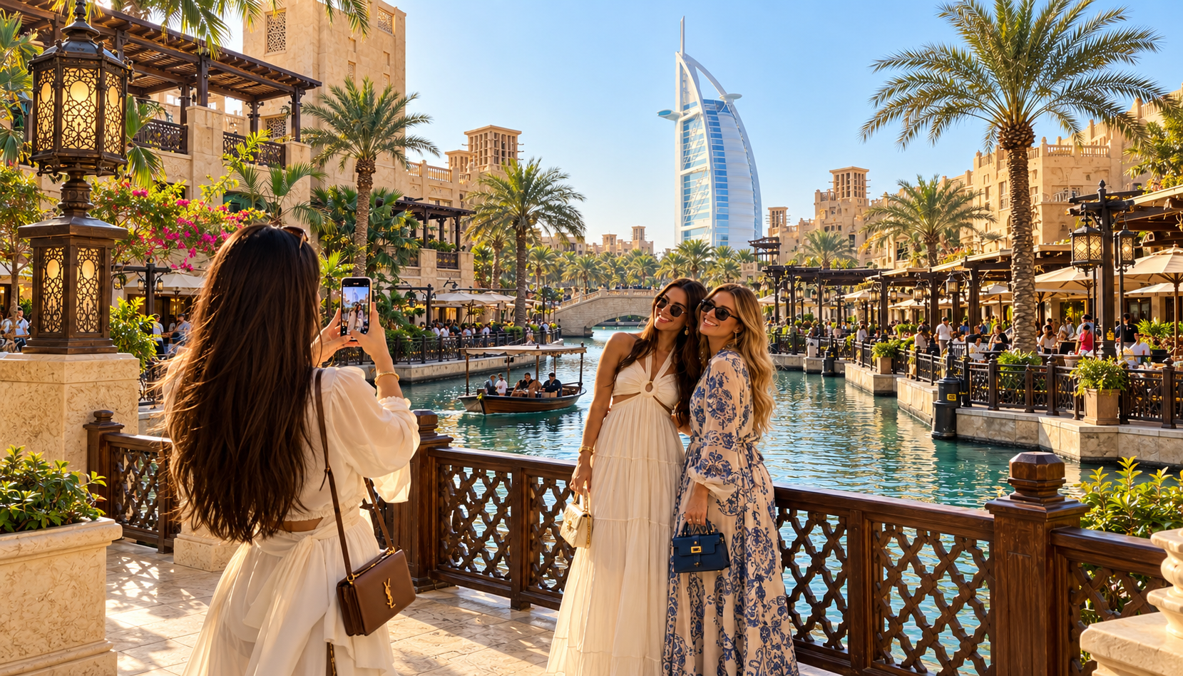 Dubai skyline at golden hour