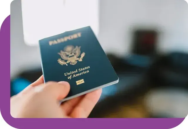 A passport with a visa stamp on it