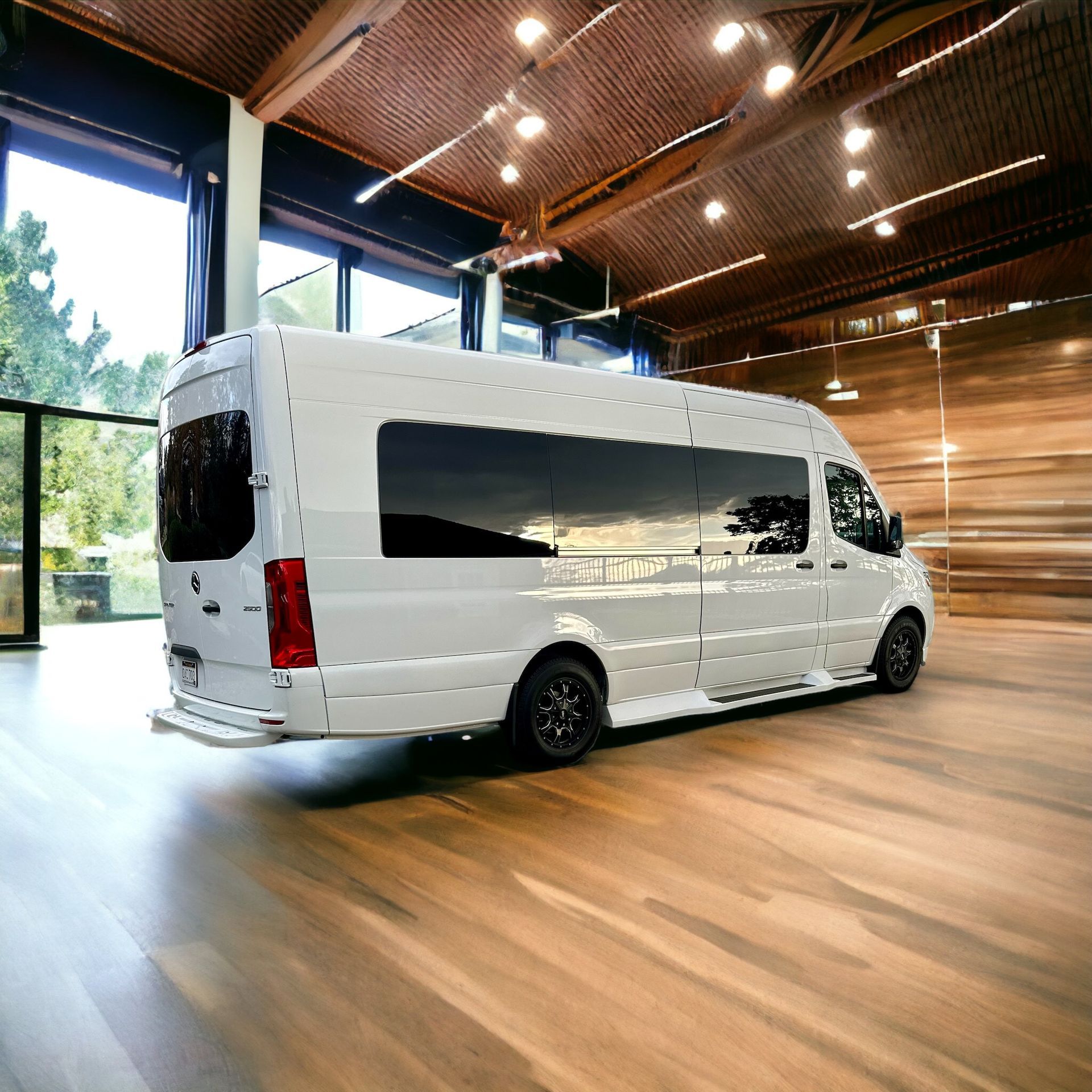 A white limo for rent for parties