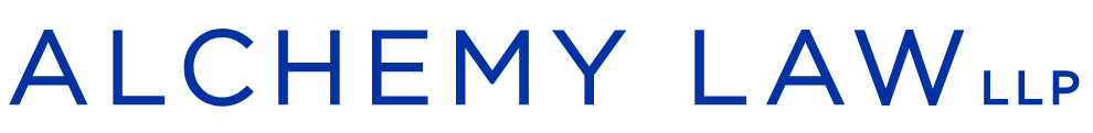 Alchemy Law LLP logo in a blue font.
