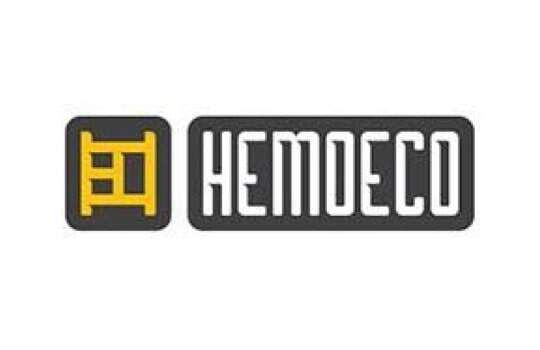 Logotipo: Ícono rectangular amarillo y negro con marco de cama estilizado y texto 