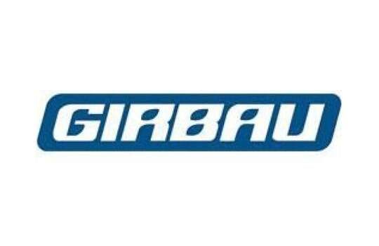 Logotipo de Girbau: texto azul en rectángulo redondeado.