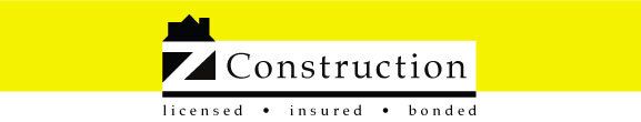 A construction logo on a yellow background
