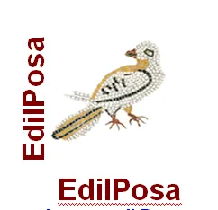 Logo raffigurante un uccello in stile mosaico; nome dell'azienda "EdilPosa" in rosso.