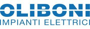 Blue "OLIBONI" logo with "IMPIANTI ELETTRICI" below.
