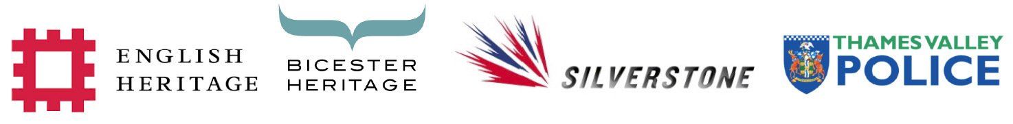English Heritage, include English Heritage, Bicester Heritage, Silverstone, Thames Valley Police English Heritage, include English Heritage, Bicester Heritage, Silverstone, Thames Valley Police