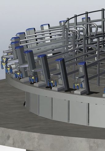 BouMatic Xcalibur rotary milking system for dairy farms