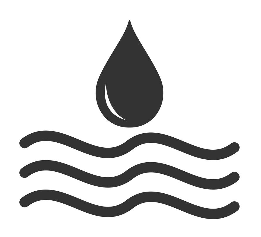Water droplet falling into wavy water.