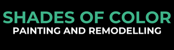 Logo reading “Shades of Color Painting and Remodelling” in green and white on a black background