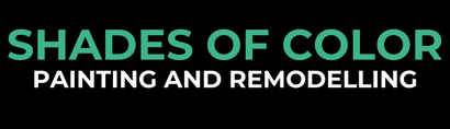 Logo reading “Shades of Color Painting and Remodelling” in green and white on a black background