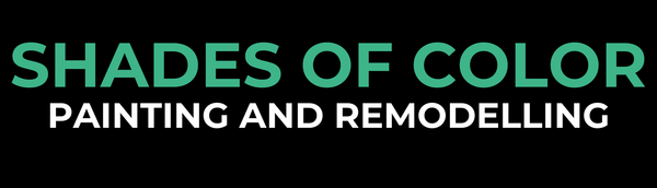Logo reading “Shades of Color Painting and Remodelling” in green and white on a black background