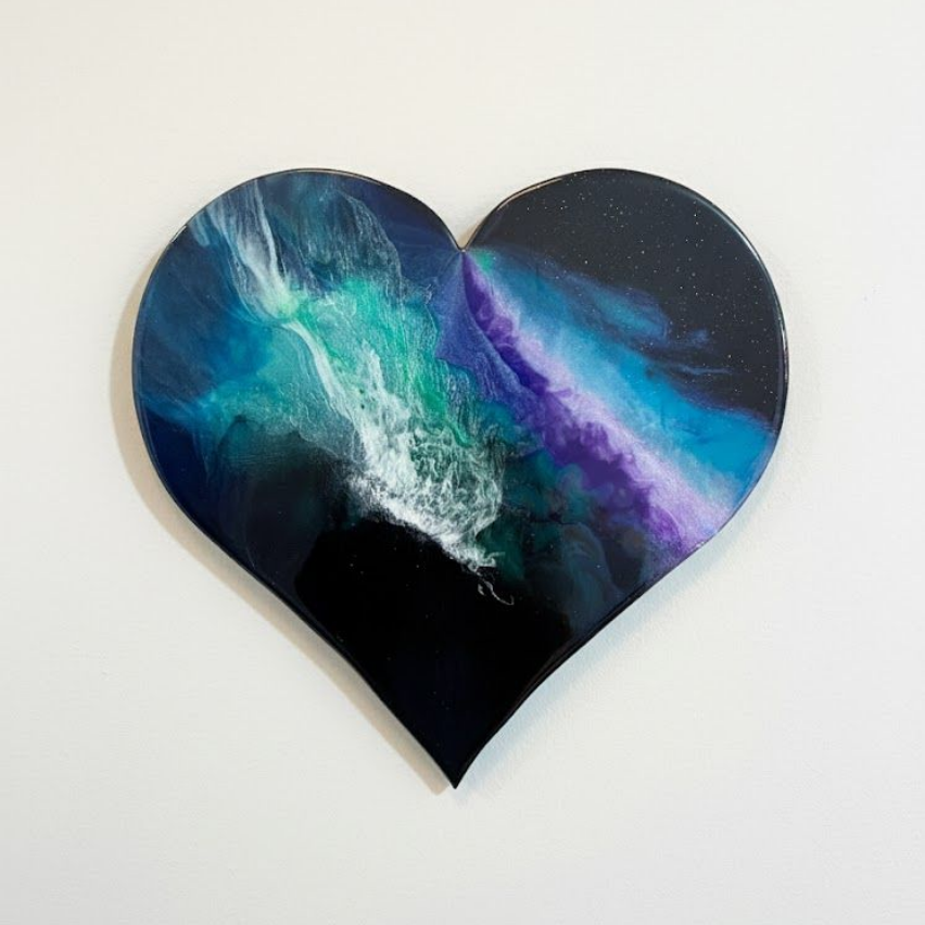Celestial Heart, original resin artwork by Celia Lancaster