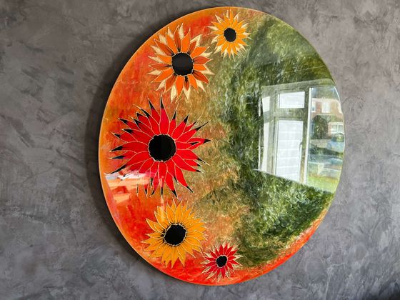 Sunflower Bliss, original resin artwork by Celia Lancaster