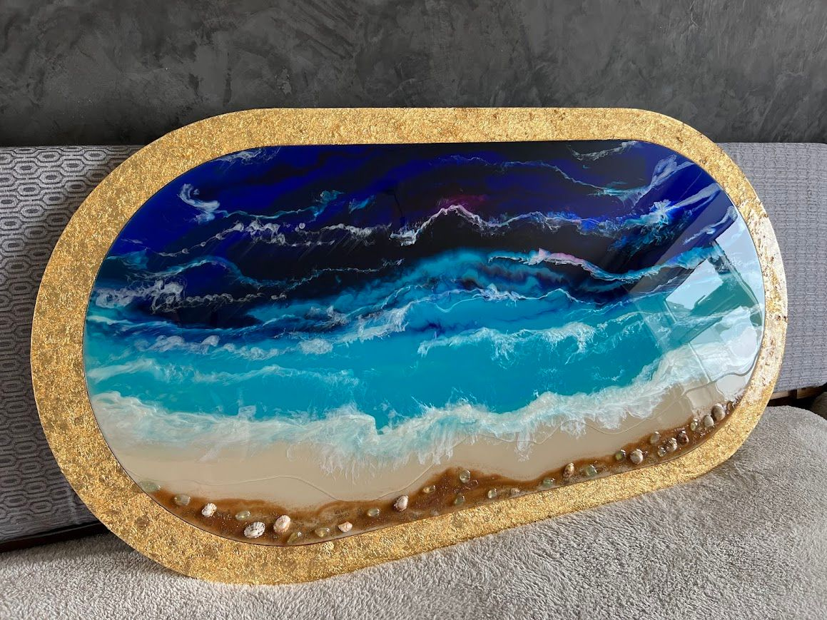 A Memory Made of Sea and Soul, bespoke resin artwork by Celia Lancaster