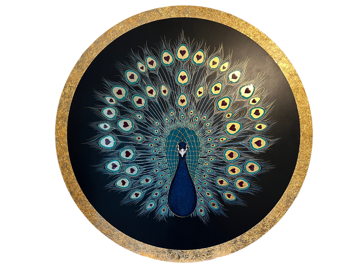 Peacock artwork by Celia Lancaster