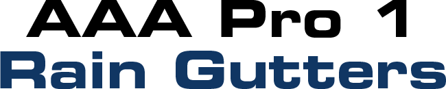 AAA Pro 1 Rain Gutters logo in black and blue text on a white background