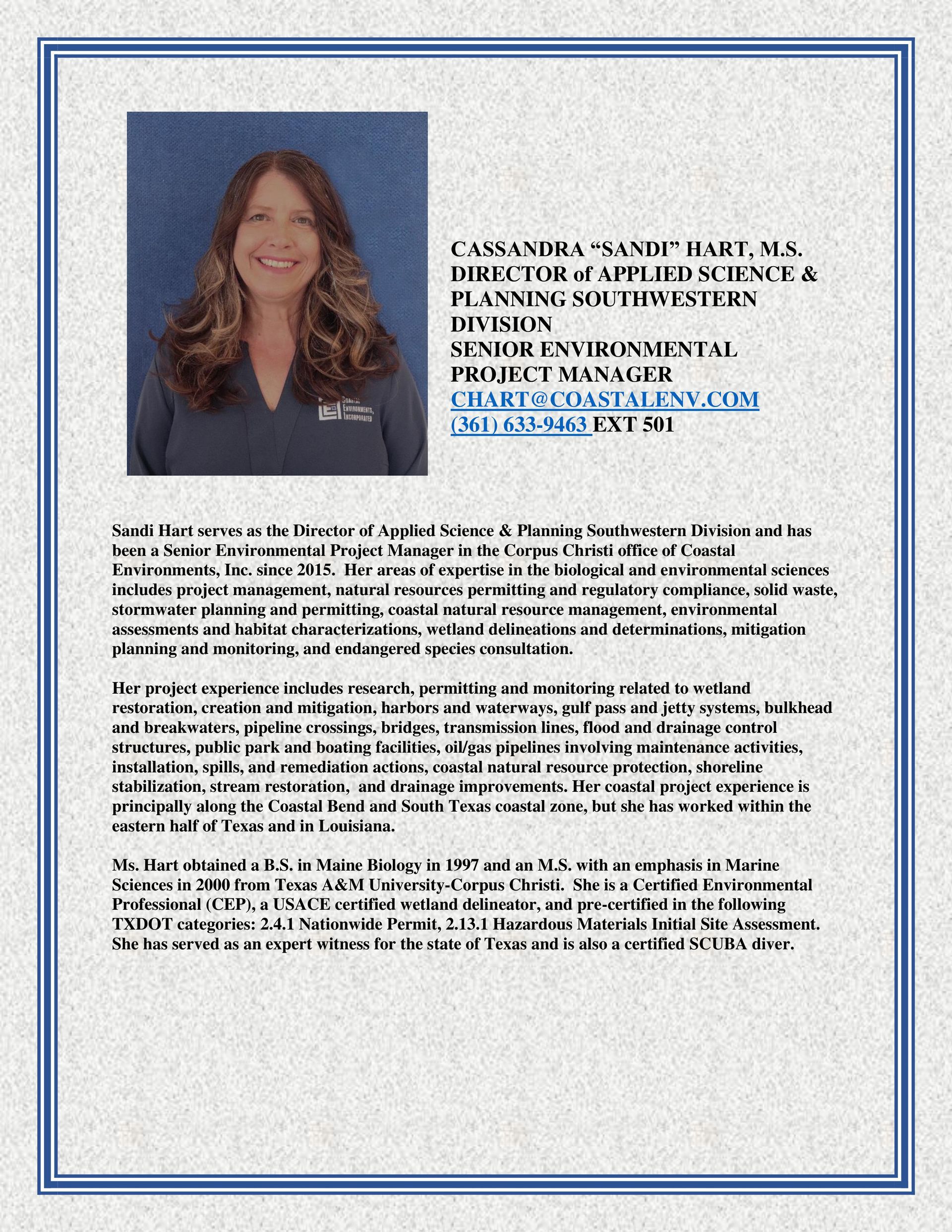 Cassandra Hart — Baton Rouge, LA — Coastal Environments, Inc.