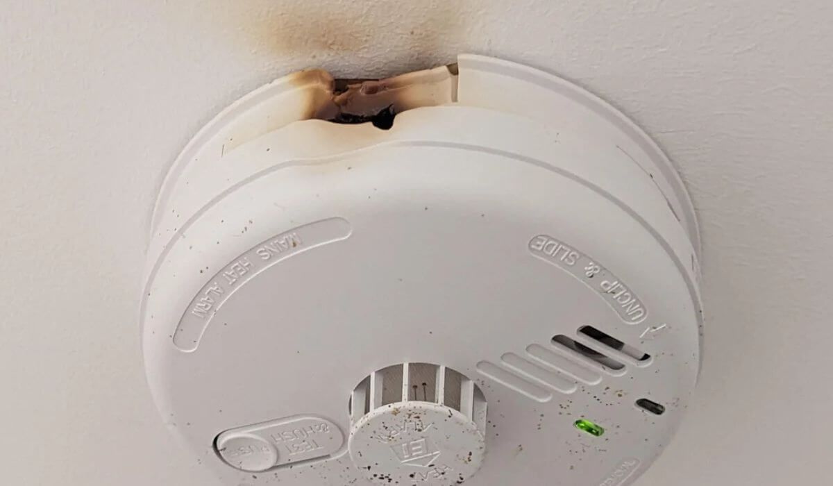 damaged smoke alarm
