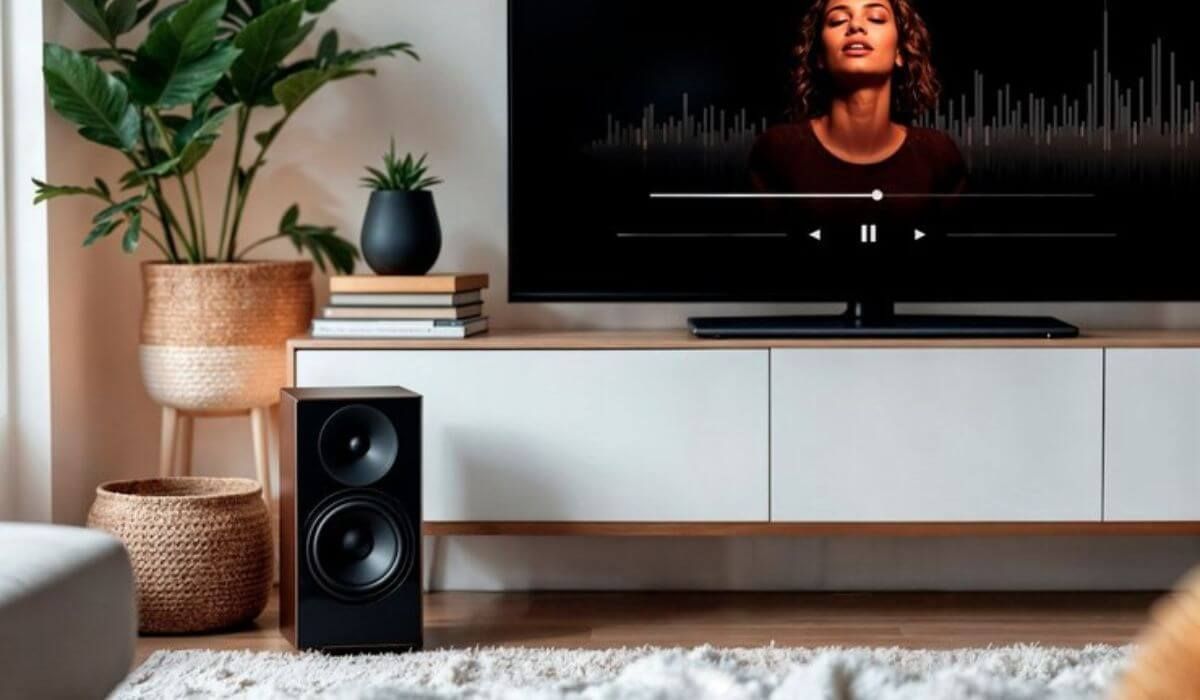 small space smart TV and speakers