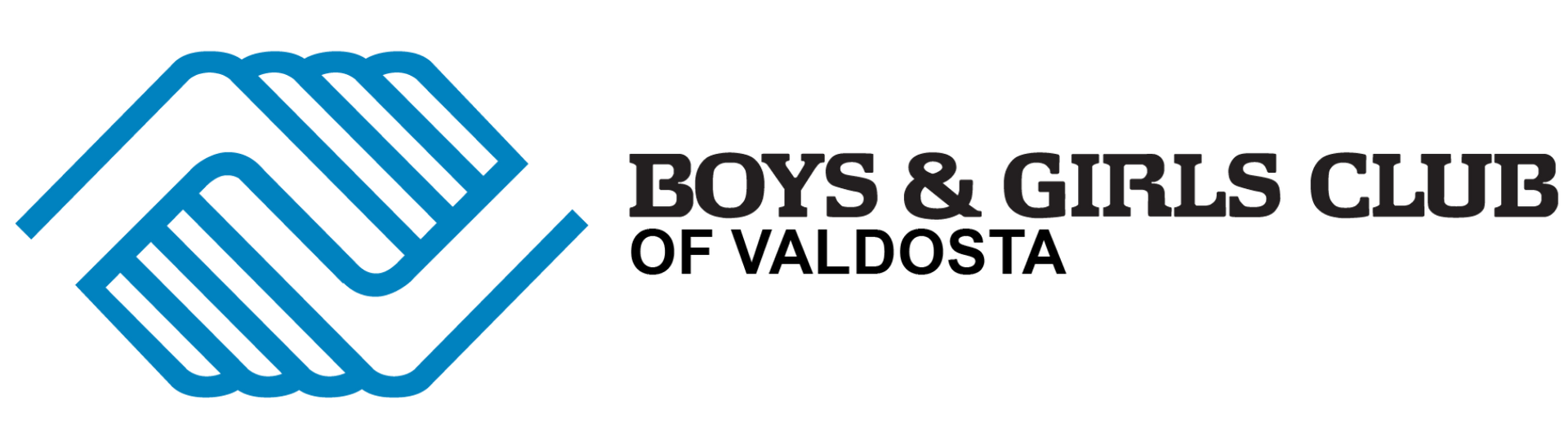 Boys & Girls Club of Valdosta logo with intertwined hands in teal and text to the right.