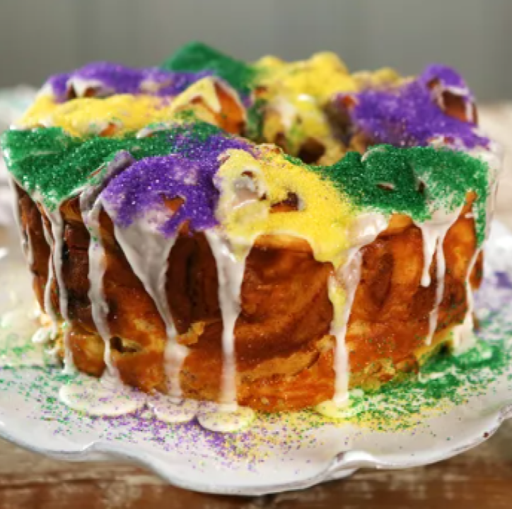 King Cake Monkey Bread for MardiGras