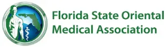 Florida State Oriental Medical Association logo with green globe and state outline on white background