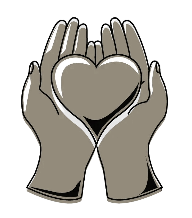 a pair of hands holding a heart in their hands .