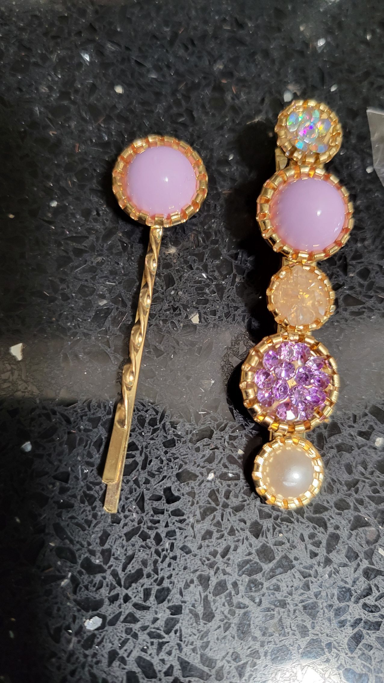 RF368 -   Lavender, Pearl, and Gold Pin For Women and Girls