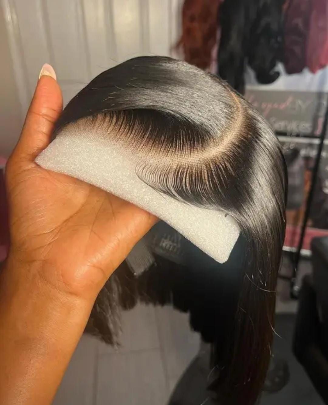 RF368- 10 Inch Natural Black 13x4 HD Transparent Lace Wig.