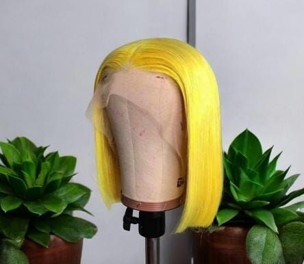 RF368- 12 Inch Yellow 13x4 HD Transparent Lace Wig.