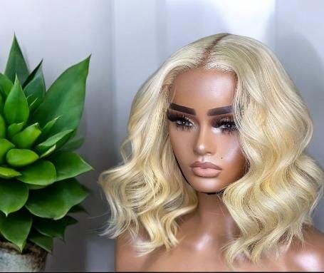 RF368 - 14 Inch 613# (Blonde) 13x4 HD Transparent Lace Wig. (Straight Hair)