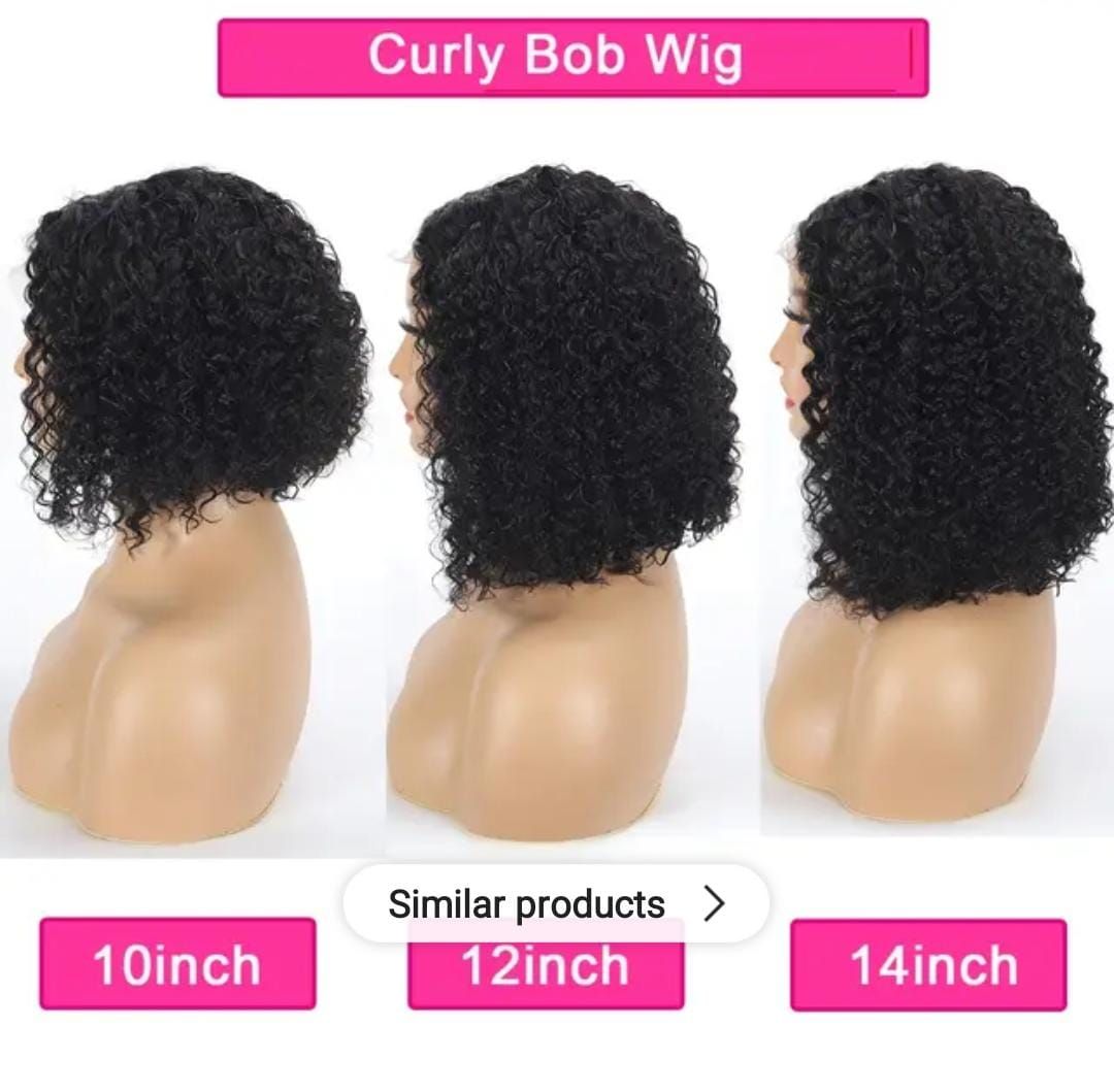 RF368 - 12 Inches -Jerry Curls 13x4 Transparent Frontal Wig.