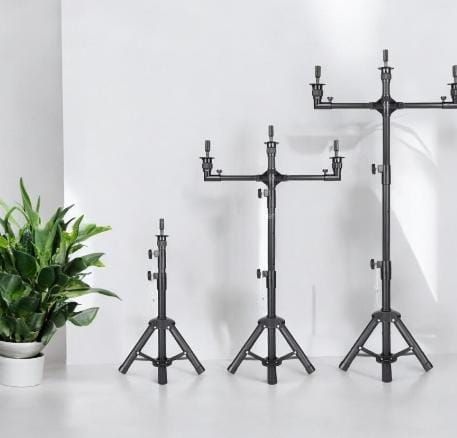 RF368 - 50 Inch 3 Arms Wig Stand Tripod with Head Adjustable Mannequin Head Stand