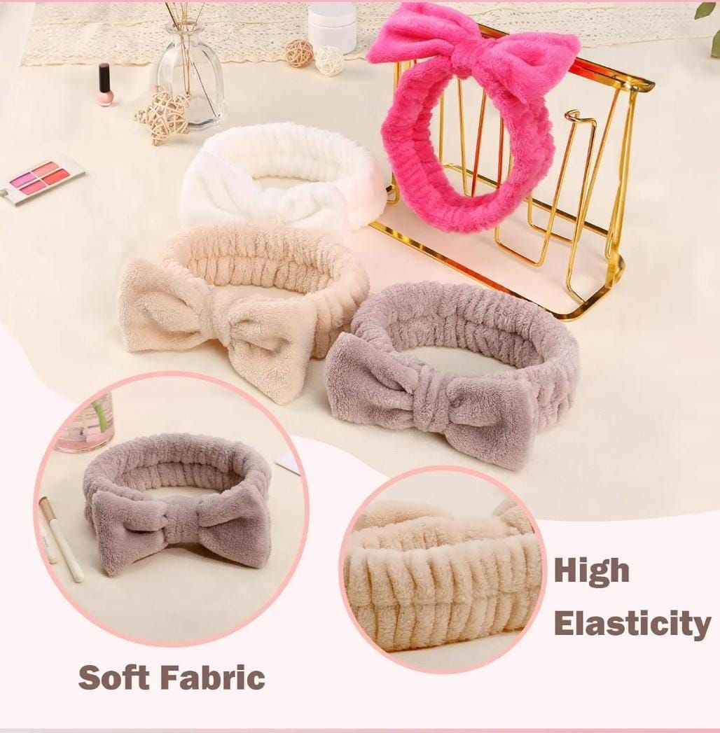 RF368 - 4 pcs-Skincare Spa Yoga bath makeup luxury womans winter wide turban head band  for woman.